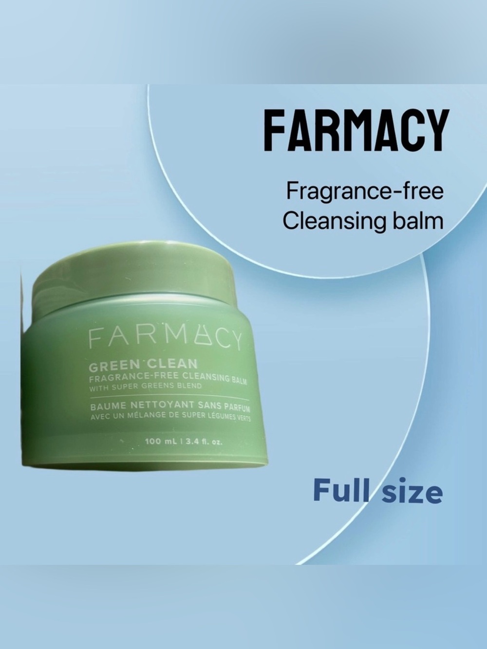🇺🇸🆕NIB FARMACY |FULL| Popular Fragrance-Free Super Green Clean Cleansing Balm